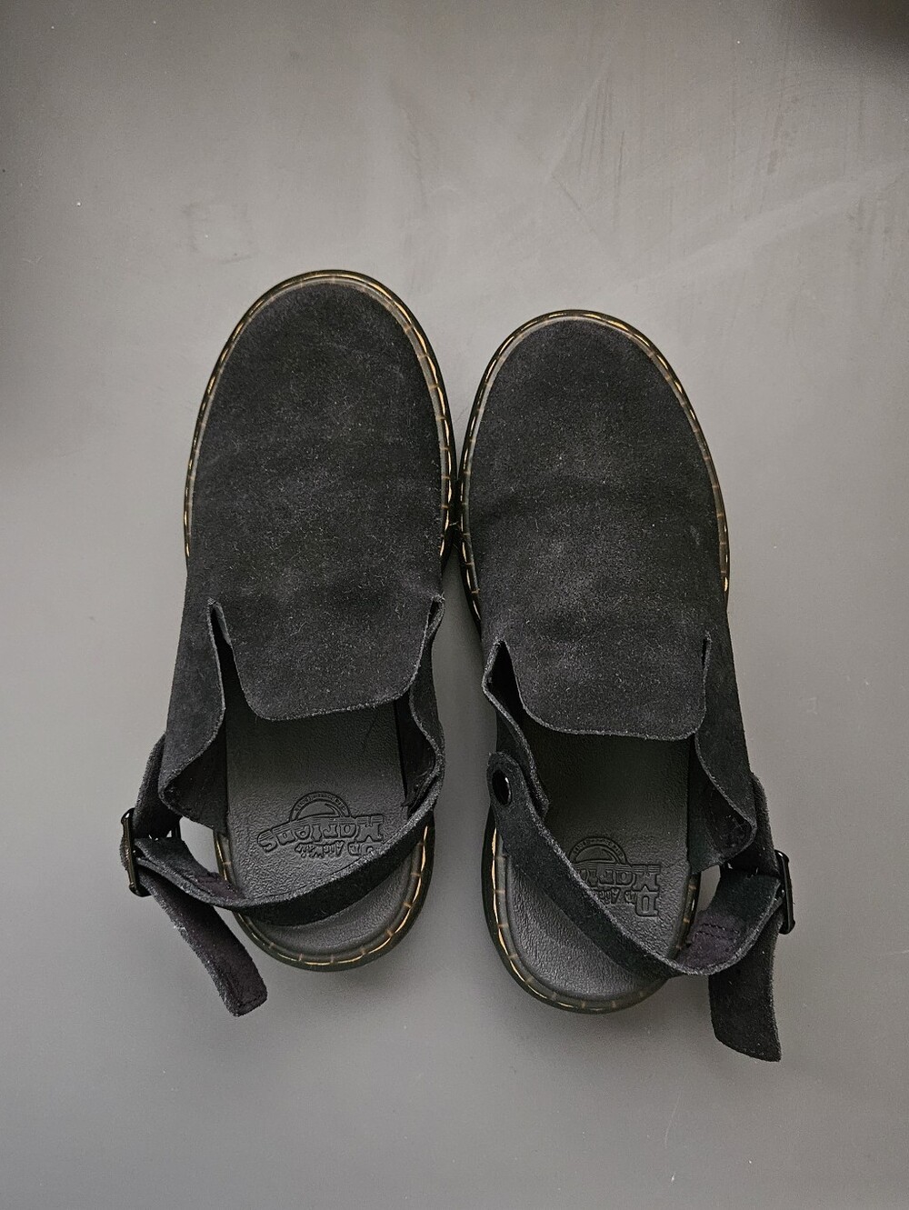 Dr. Marten Carlson Black Suede Slip-On Sandal Clog